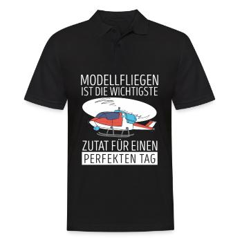 Modellfliegen Ist Die Wichtigste Zutat - Männer Poloshirt - Schwarz - Vorne - Kai (181cm)