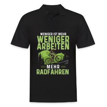 Weniger Arbeiten Mehr Radfahren Radfahrer - Männer Poloshirt - Schwarz - Vorne - Kai (181cm)
