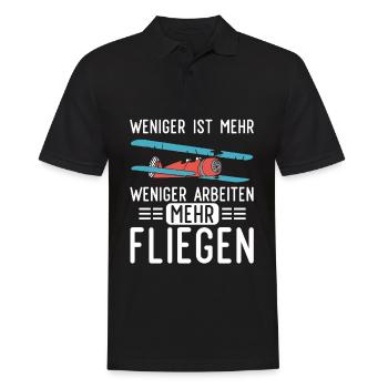Weniger Arbeiten Mehr Modellfliegen Modellflieger - Männer Poloshirt - Schwarz - Vorne - Kai (181cm)