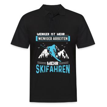 Weniger Arbeiten Mehr Skifahren - Männer Poloshirt - Schwarz - Vorne - Kai (181cm)