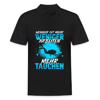 Weniger Arbeiten Mehr Tauchen Taucher - Männer Poloshirt - Schwarz - Vorne - Kai (181cm)