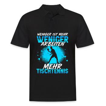Weniger Arbeiten Mehr Tischtennis - Männer Poloshirt - Schwarz - Vorne - Kai (181cm)