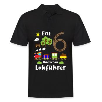 Junge Geburtstag 6 Jahre Zug Eisenbahn Geburtstag - Männer Poloshirt - Schwarz - Vorne - Kai (181cm)