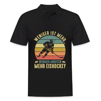 Weniger Arbeiten Mehr Eisstock schießen - Männer Poloshirt - Schwarz - Vorne - Kai (181cm)