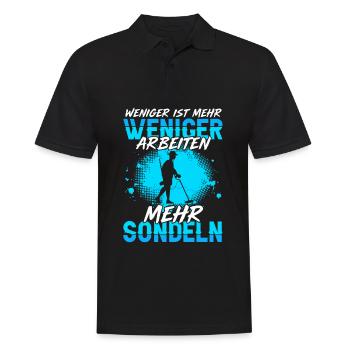 Weniger Arbeiten Mehr Sondeln Sondengänger - Männer Poloshirt - Schwarz - Vorne - Kai (181cm)
