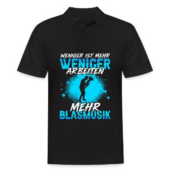 Weniger Arbeiten Mehr Blasmusik Tubaspieler Tuba - Männer Poloshirt - Schwarz - Vorne - Kai (181cm)