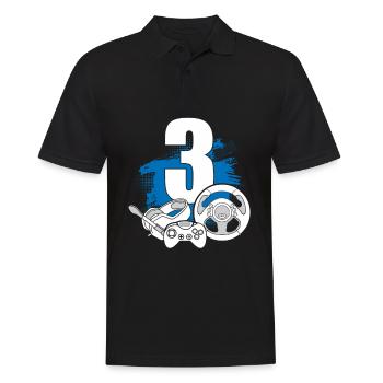 Contrôleur de jeu 3 ans Joueur vidéo - Polo Homme - noir - Devant - Kai (181cm)