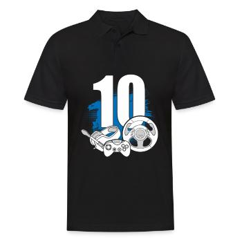 Contrôleur de jeu 10 ans Gamer 10 anniversaire - Polo Homme - noir - Devant - Kai (181cm)