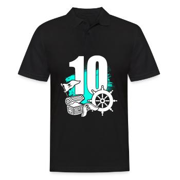Pirat 10 Jahre alte Piraten Schatz 10. Geburtstag - Männer Poloshirt - Schwarz - Vorne - Kai (181cm)