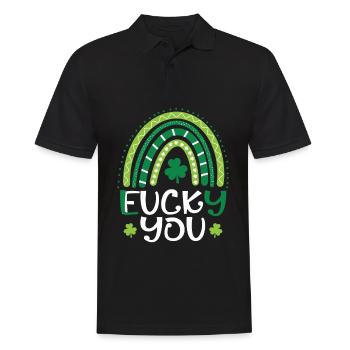 Lucky You Rainbow Shamrock - Polo Homme - noir - Devant - Kai (181cm)
