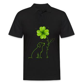 You are my lucky charm Labrador shamrock - Men's Polo Shirt - black - Front - Kai (181cm)