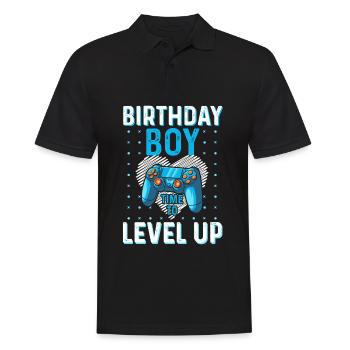 Birthday Boy Time To Level Up Video Game - Men's Polo Shirt - black - Front - Kai (181cm)