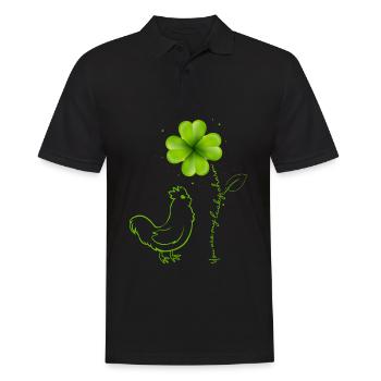 Du bist mein Glücksbringer Huhn Kleeblatt - Männer Poloshirt - Schwarz - Vorne - Kai (181cm)