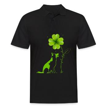You are my lucky charm Shepherd Dog Cloverleaf - Men's Polo Shirt - black - Front - Kai (181cm)