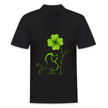 You Are My Lucky Charm Lion Cloverleaf - Men's Polo Shirt - black - Front - Kai (181cm)