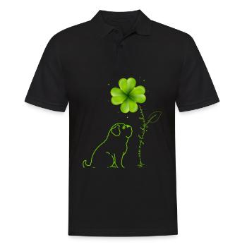 Tu es mon porte-bonheur Carlin Dog Cloverleaf - Polo Homme - noir - Devant - Kai (181cm)