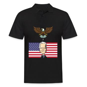 Biden Vogel Kackt USA American Flag - Männer Poloshirt - Schwarz - Vorne - Kai (181cm)