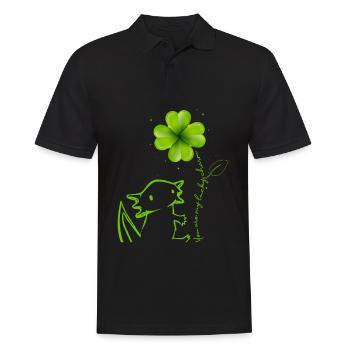 You Are My Lucky Charm Axolotl - Männer Poloshirt - Schwarz - Vorne - Kai (181cm)