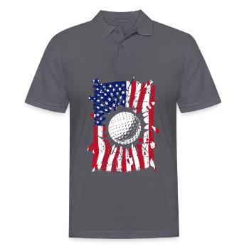 Golf Torn American Flag Golfeur - Polo Homme - charbon - Devant - Nico (186cm)