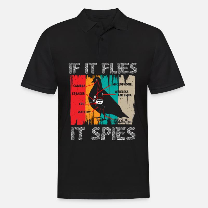 Birds Arent Real - Männer Poloshirt - Schwarz