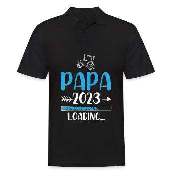 Papa 2023 Loading Schwangerschaft - Männer Poloshirt - Schwarz - Vorne - Kai (181cm)