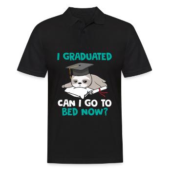I Graduated Can I Go To Bed Now Sloth Degree - Men's Polo Shirt - black - Front - Kai (181cm)
