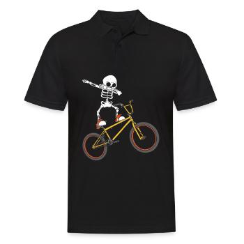 Dabbing Skeleton BMX Rider Stunt Vélo Cycliste - Polo Homme - noir - Devant - Kai (181cm)