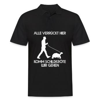 Alle Verrückt Hier Komm Schildkröte Wir Gehen - Männer Poloshirt - Schwarz - Vorne - Kai (181cm)