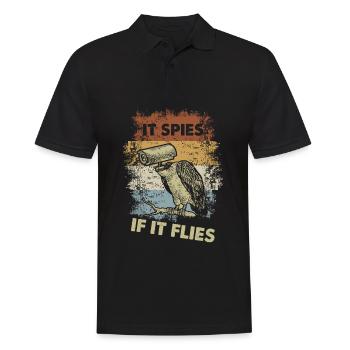 Vintage Spionage Überwachung Birds Arent Real - Männer Poloshirt - Schwarz - Vorne - Kai (181cm)