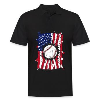 Baseball Torn USA Flag Joueur de baseball - Polo Homme - noir - Devant - Kai (181cm)