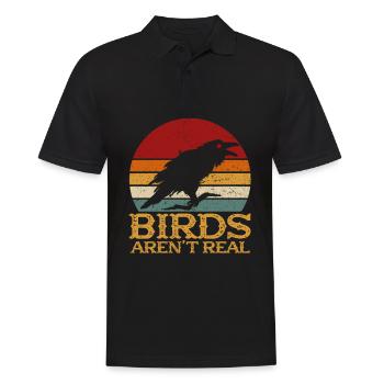 Vintage Birds Arent Real Spion Wache Spionage - Männer Poloshirt - Schwarz - Vorne - Kai (181cm)