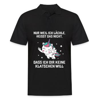Nur weil ich lächle klatschen Ohrfeige - Männer Poloshirt - Schwarz - Vorne - Kai (181cm)