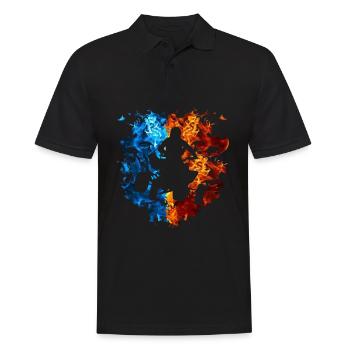 Quad Bike Red Blue Fire Quad Bike Rider - Men's Polo Shirt - black - Front - Kai (181cm)