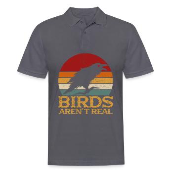 Birds Arent Real - Männer Poloshirt - Anthrazit - Vorne - Nico (186cm)