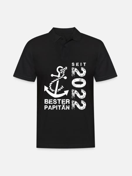 Papitän seit 2022 - Männer Poloshirt - Schwarz