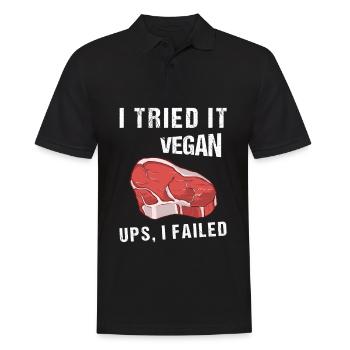 I Tried It Vegan Ups I Failed Veganer Vegetarier - Männer Poloshirt - Schwarz - Vorne - Kai (181cm)
