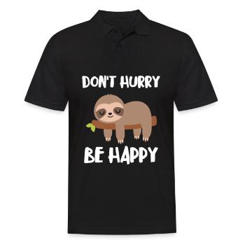 Ne vous dépêchez pas d’être heureux paresseux - Polo Homme - noir - Devant - Kai (181cm)