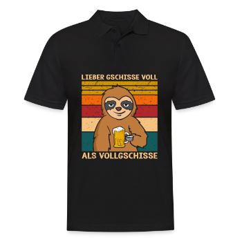Lieber Gschisse Voll Als Vollgschisse Bier - Männer Poloshirt - Schwarz - Vorne - Kai (181cm)