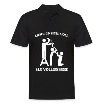 Lieber Gschisse Voll Als Vollgschisse Bier - Männer Poloshirt - Schwarz - Vorne - Kai (181cm)