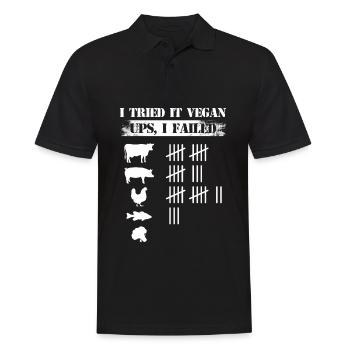I Tried It Vegan Ups I Failed Veganer Vegetarier - Männer Poloshirt - Schwarz - Vorne - Kai (181cm)