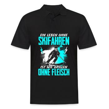 Leben Ohne Skifahren Grillen Ohne Fleisch - Männer Poloshirt - Schwarz - Vorne - Kai (181cm)
