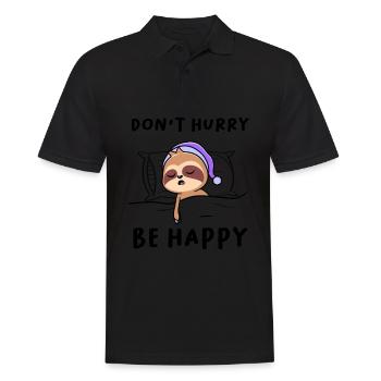 Ne vous dépêchez pas d’être heureux paresseux - Polo Homme - noir - Devant - Kai (181cm)