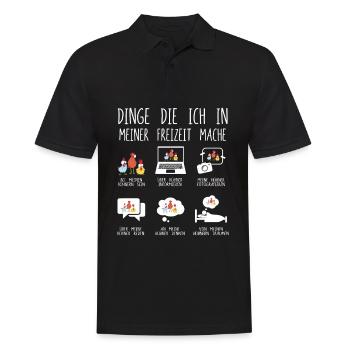 Dinge Die Ich In Meiner Freizeit Mache Hühner - Männer Poloshirt - Schwarz - Vorne - Kai (181cm)