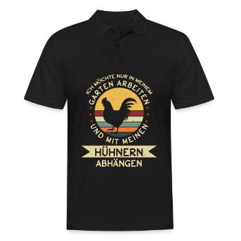 Ich Möchte Im Garten Arbeiten Mit Hühnern Abhängen - Männer Poloshirt - Schwarz - Vorne - Kai (181cm)