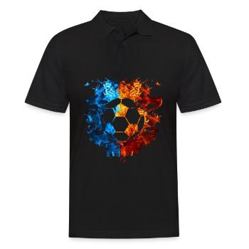 Football Rouge Bleu Feu Sport Amateurs de football - Polo Homme - noir - Devant - Kai (181cm)