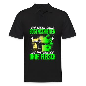 Leben Ohne Bogenschießen Grillen Ohne Fleisch - Männer Poloshirt - Schwarz - Vorne - Kai (181cm)