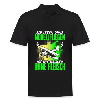 Leben Ohne Modellfliegen Grillen Ohne Fleisch - Männer Poloshirt - Schwarz - Vorne - Kai (181cm)