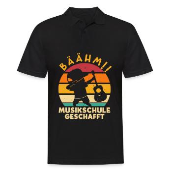 Bäähm Musikschule geschafft - Männer Poloshirt - Schwarz - Vorne - Kai (181cm)