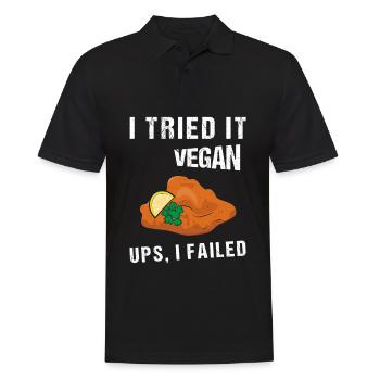 I Tried It Vegan Ups I Failed Veganer Vegetarier - Männer Poloshirt - Schwarz - Vorne - Kai (181cm)