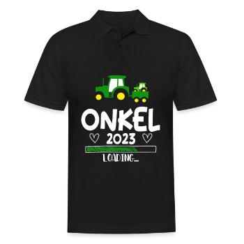Onkel 2023 Loading Schwangerschaft - Männer Poloshirt - Schwarz - Vorne - Kai (181cm)